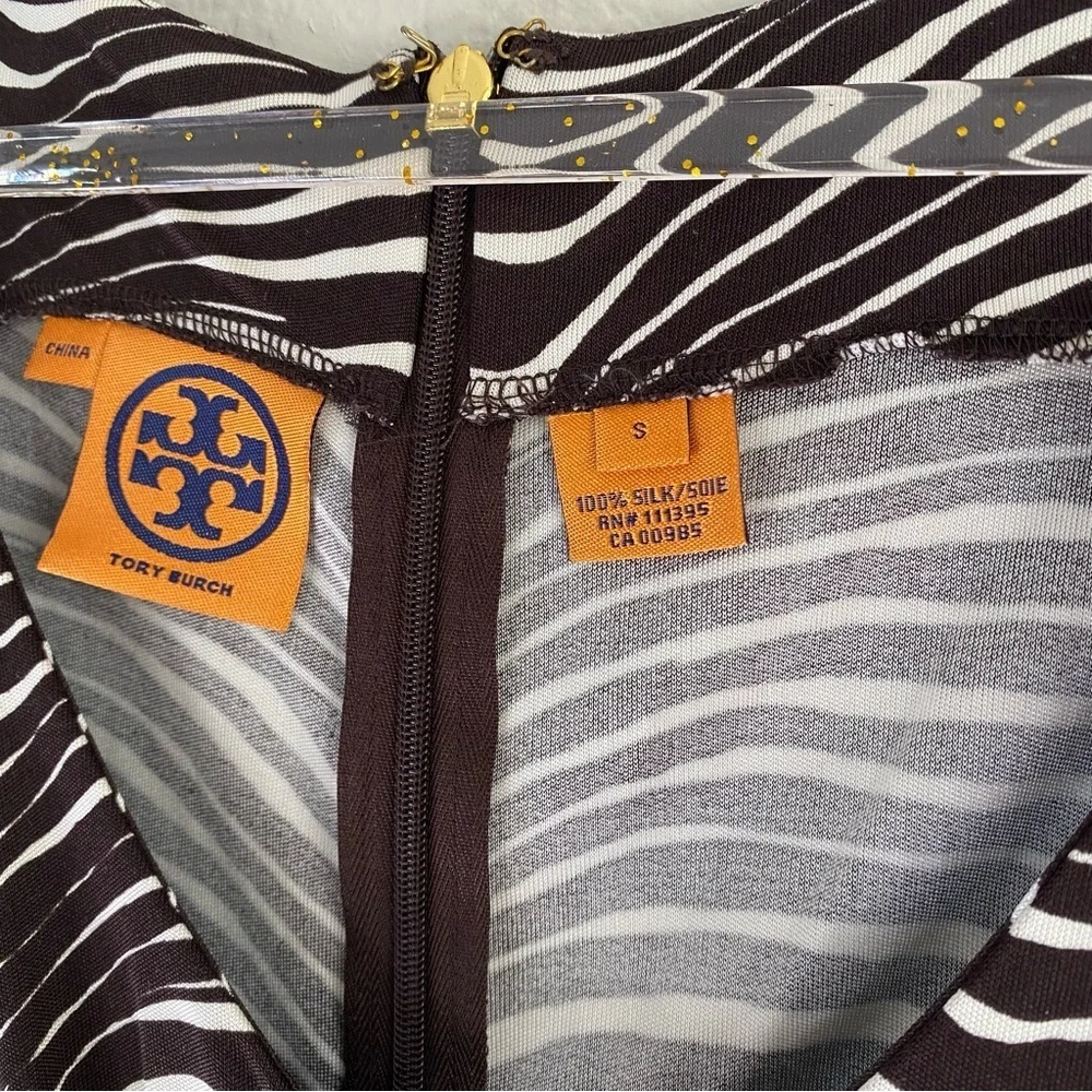 Tory burch Silk MIDI Zebra Print Dress